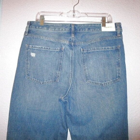 Express 90s Ankle Boot Jeans Size 10 High Rise Ankle Ripped Distressed Denim NEW - Picture 9 of 12